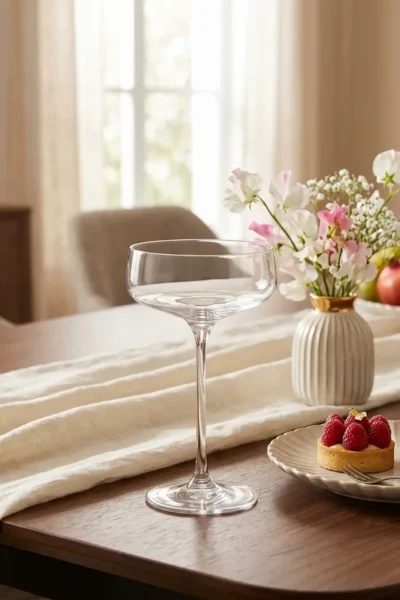 Vintage Crystal Coupe Glass – Elegant Champagne & Cocktail Stemware